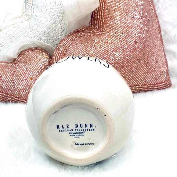 NWT Rae Dunn vase FLOWERS bud vase white ceramic decor holiday gift - Picture 3 of 3